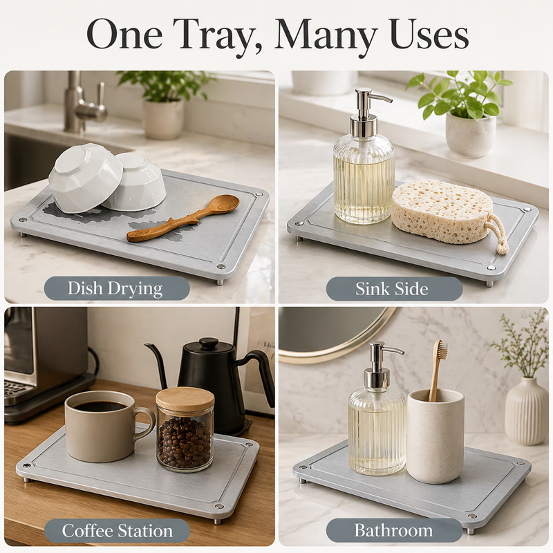 Stone Drying Mat multi-use — kitchen, bathroom, sink, counter