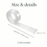 caulk tape — size chart, 500 cm long per roll and 3 cm wide, 2 rolls included