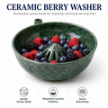 Swirling Berry Washing Bowl — Hand-Thrown Ceramic Colander