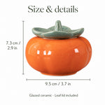 ceramic tea caddy — size 9.5 cm wide x 7.3 cm tall (3.7 x 2.9 in)