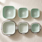 colander bowl set what's included — 3 colander inserts and 3 bowls, 6 pieces