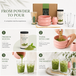 From powder to pour — iced matcha for two with the rose matcha set