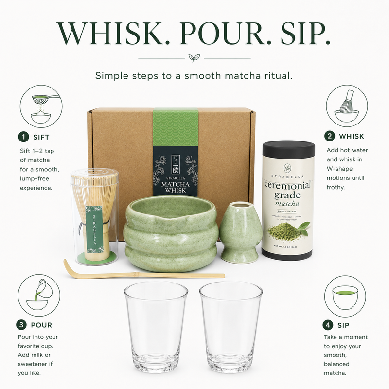 How to make matcha: sift, whisk, pour and sip with the sage matcha set