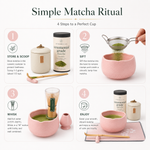 Simple matcha ritual in four steps with the pink Matcha Queen set