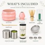 What's included in the Pink 9-piece matcha starter kit