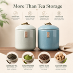 Ru Kiln tea caddy versatile use — loose leaf tea, matcha powder, coffee beans, sugar or herbs