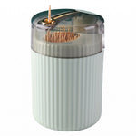 Toothpick holder — mint pop-up dispenser with smoky lid and gold press lever