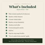 What's included in the Strabella pink matcha gift set
