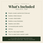 What's included in the Strabella Matcha Gift Set - Purple